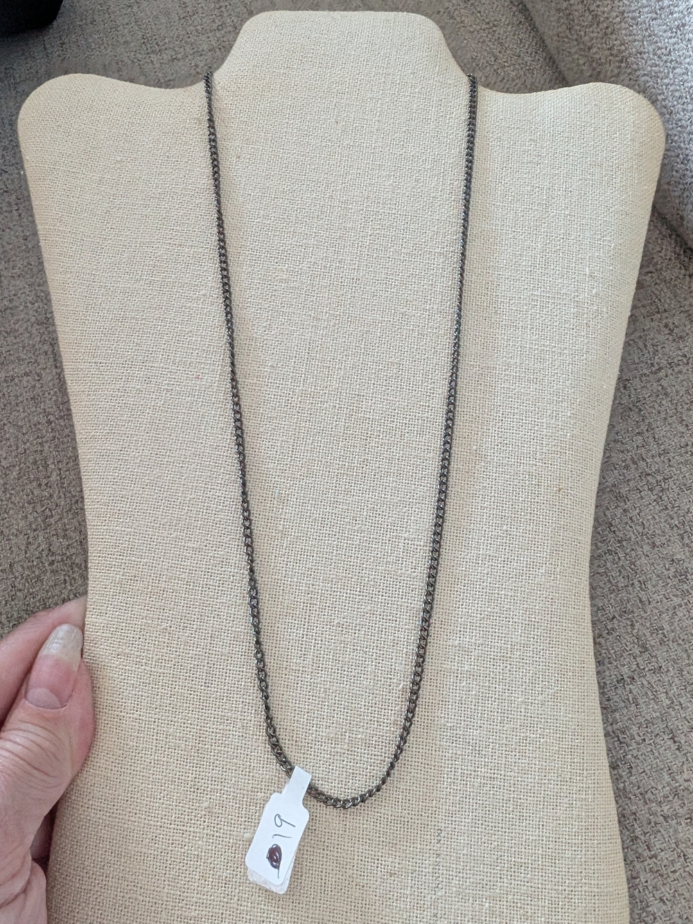 Gunmetal Chain Necklace in Black NWT